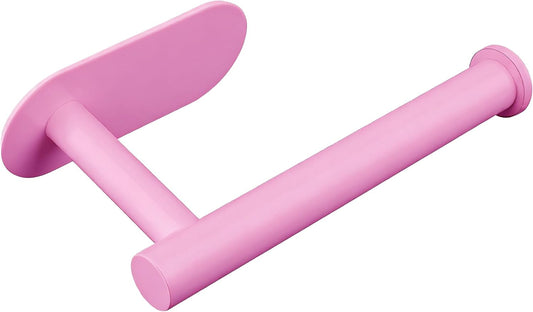 Pink Toilet Paper Holder, Self Adhesive Toilet Paper Roll Holder No Drilling Wall Mount for Bathroom, Toilet