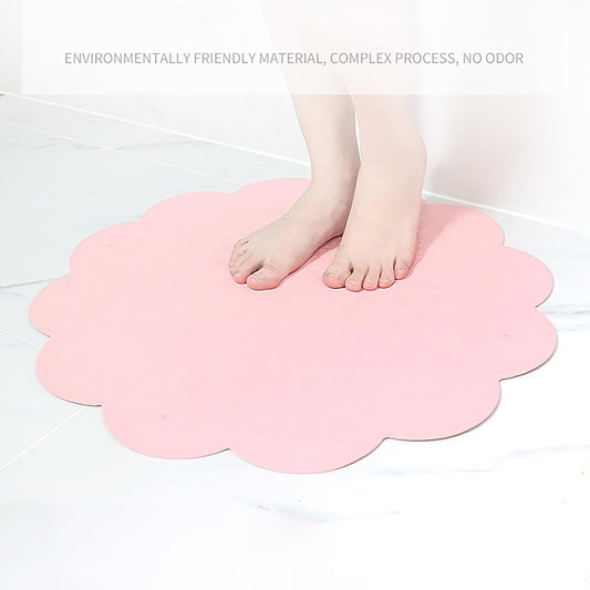 Flower Shape Bathroom Floor Mat Quick Dry Shower Mat Inside Shower, Breathable Bath Mats for Bathroom Non Slip Bathtub Mat with Suction Cups, Anti Slip Floor Mat for Bath Tub 21X21in,Pink
