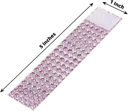 Efavormart 10 Pack Pink Diamond Rhinestone Napkin Ring with Self Adhesive Strip for Wedding Banquet Party