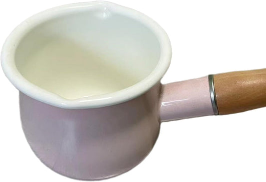 Petite Nonstick Saucepan with Sleek Wooden Handle for Cooking, Pink