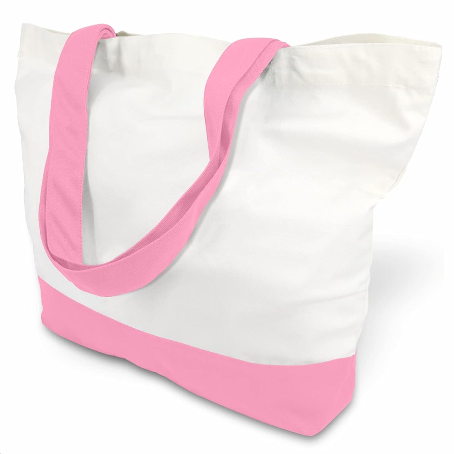 TOPDesign 1-Pack Super Strong Large 12oz Cotton Canvas Tote Bag, Reusable Grocery Shopping Cloth Bag, Fashionable Two-Tone Tote for Crafts, DIY Your Creative Designs