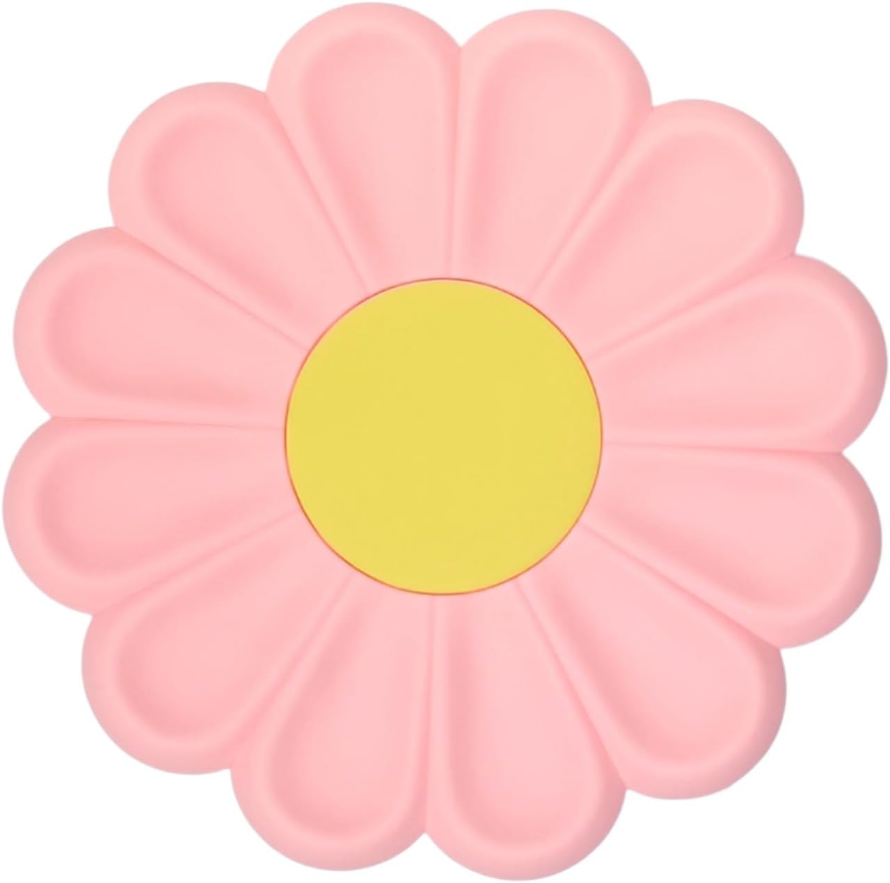 3Pcs Daisy Trivet Mats Silicone Insulation Pads 3 Sizes Pot Mats Round Coasters Creative Placemats,Pink