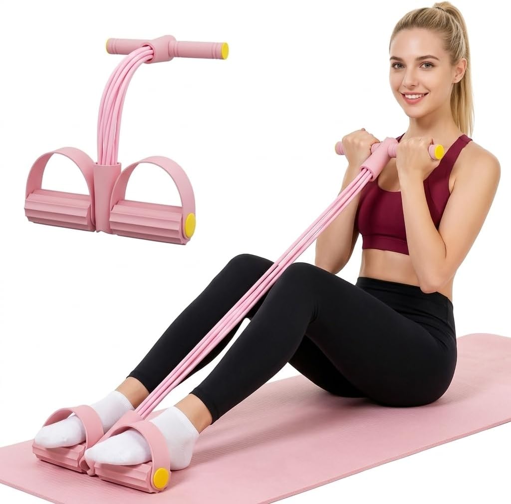 Multifunctional Pedal Resistance Band with Handle,4/6/8 Tubes for All Weights,Upgrade Heavy-Duty TPE Tubes with 300% Stretch for Full Body Workouts.