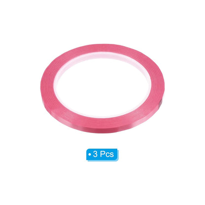 PATIKIL 1/4" Whiteboard Tape, 3 Pack Thin Dry Erase Tape for Graphic Chart Marking DIY Art, Pink