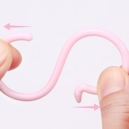 POVETIRE 30 Pack 2.5 Inch Plastics Pink S Hook for Hanging Baby Headband Hair Accessories Baby Bib NecklaceJewelry Hat Holder
