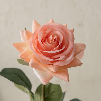 3 Pcs Artificial Roses, 16.5 Inch Real Touch Fake Rose Bouquet, Peach | Real Touch Lifelike, Ideal for Wedding Bridal Bouquet, Table Centerpiece, Home Decor, Valentine's Day Gift & Party Decor