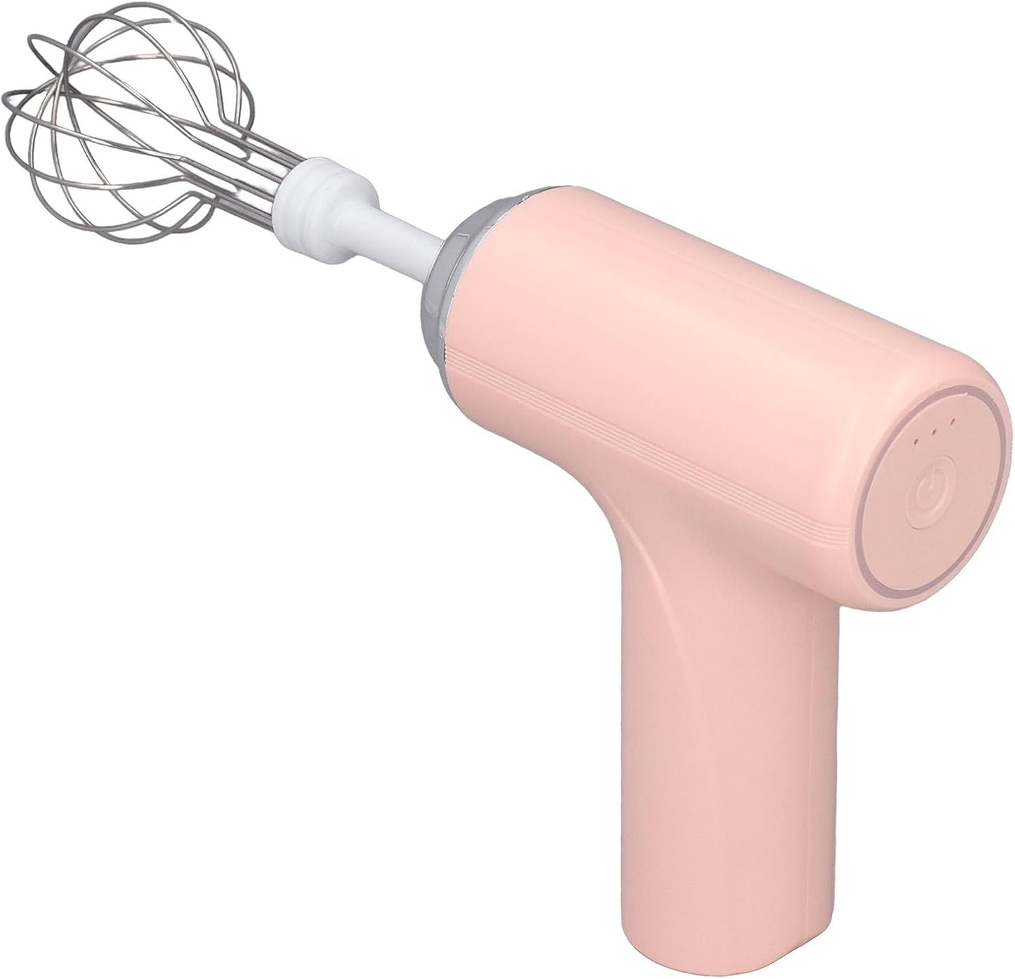 Drfeify Electric Hand Whisk, 3 Speed Settings, 2 Interchangeable Whisks, Cordless Rechargeable, Pink