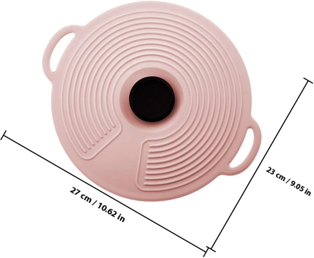 Hemobllo Silicone Food Storage Bowl Lid Medium Size Nordic Pink, Vacuum Sealing Fresh Keeping Cover for Refrigerator and Microwave, Heat Resistant Kitchen Silicone Sealing Bowl Cover