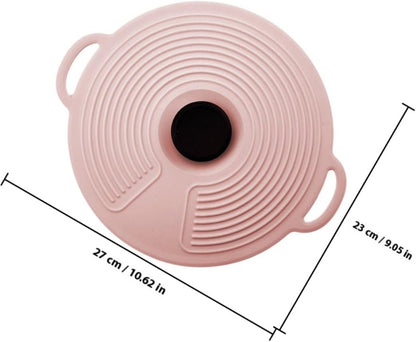 Hemobllo Silicone Food Storage Bowl Lid Medium Size Nordic Pink, Vacuum Sealing Fresh Keeping Cover for Refrigerator and Microwave, Heat Resistant Kitchen Silicone Sealing Bowl Cover