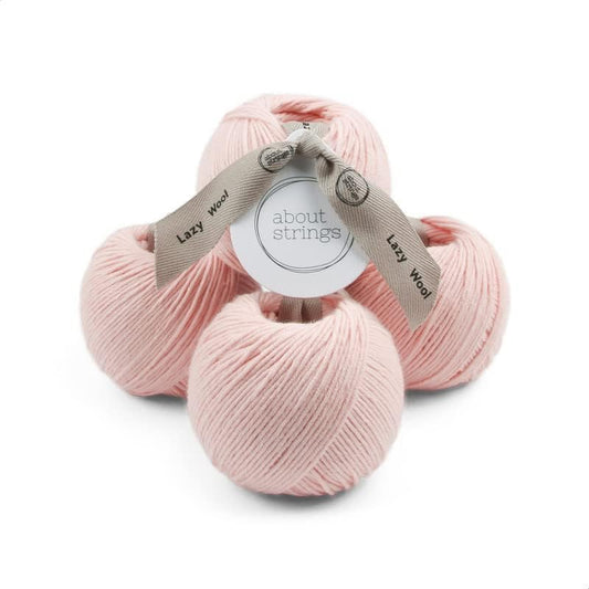 Lazy Wool - Soft Merino Cotton Blend Yarn, DK Light Worsted Weight, Machine Washable, Non-Itchy, 4 Pack (436 Total Yards), 25 Vibrant Colors for Knitting & Crochet (Peach)
