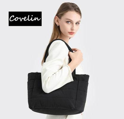 Covelin Lightweight Puffy Tote Bag for Women - Spacious, Versatile, and Practical Everyday Carry-All