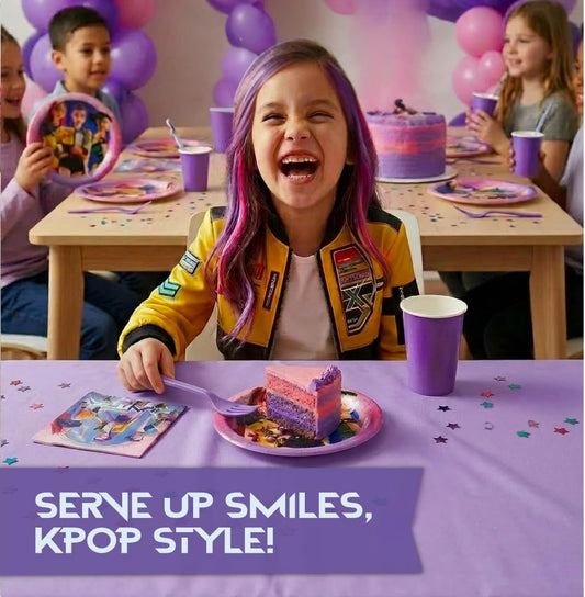 KPop Plates and Napkins 32-Pack - Demon Hunters Birthday Decorations