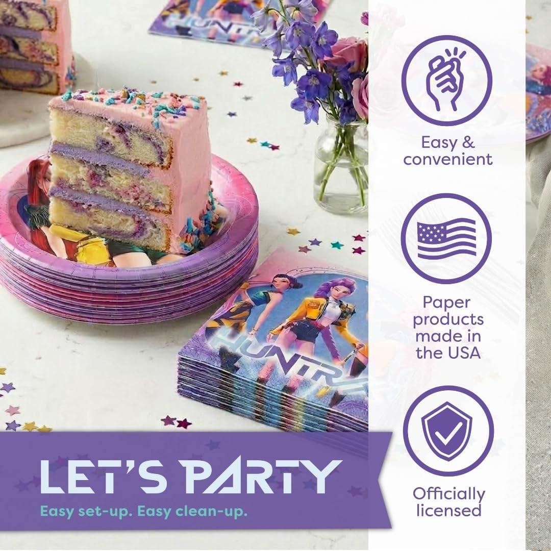 KPop Plates and Napkins 32-Pack - Demon Hunters Birthday Decorations