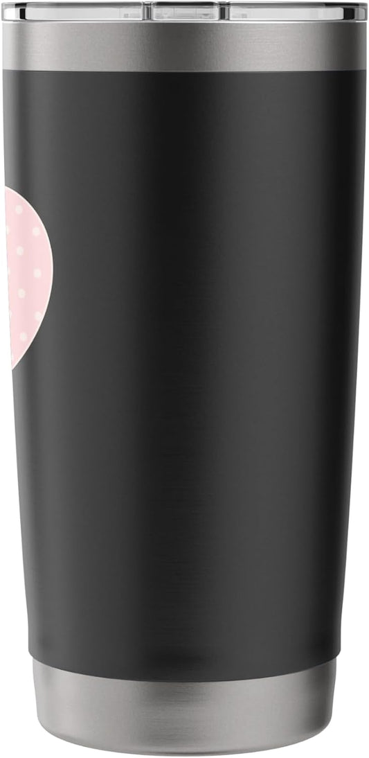 Cute Light Peach Pink Boho Tiny Polka Dot Pattern Minimalist Stainless Steel Insulated Tumbler