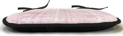 Lunarable Pale Pink Chair Cushion Pad, Floral Pattern Essence Growth Nature Beauty Blossoms Dreamy Spring Print, Seat Padding for Kitchen & Patio with Anti-Slip Backing, 16"x16", Salmon and Peach