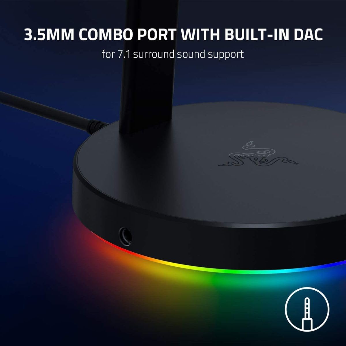 Razer Base Station V2 Chroma - Chroma Enabled Headset Stand with 3.1 USB Hub and 7.1 Surround Sound (2 USB 3.1 Ports, Intergrated Headset Stand, Non-Slip Base, Chroma RGB) Quartz Pink