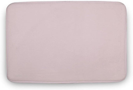 Luxury Bathroom Rugs Non Slip & Absorbent Bath Mat, Pale Pastel Pink Solid Color Soft Bath Rug Carpets for Bathroom, 16 x 24inches