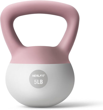 NEALFIT Soft Kettlebell 5LB/10LB/15LB/20LB/25LB, Kettlebells for Home Gym Strength Training, Anti-Slip Fitness Weights for Men Women