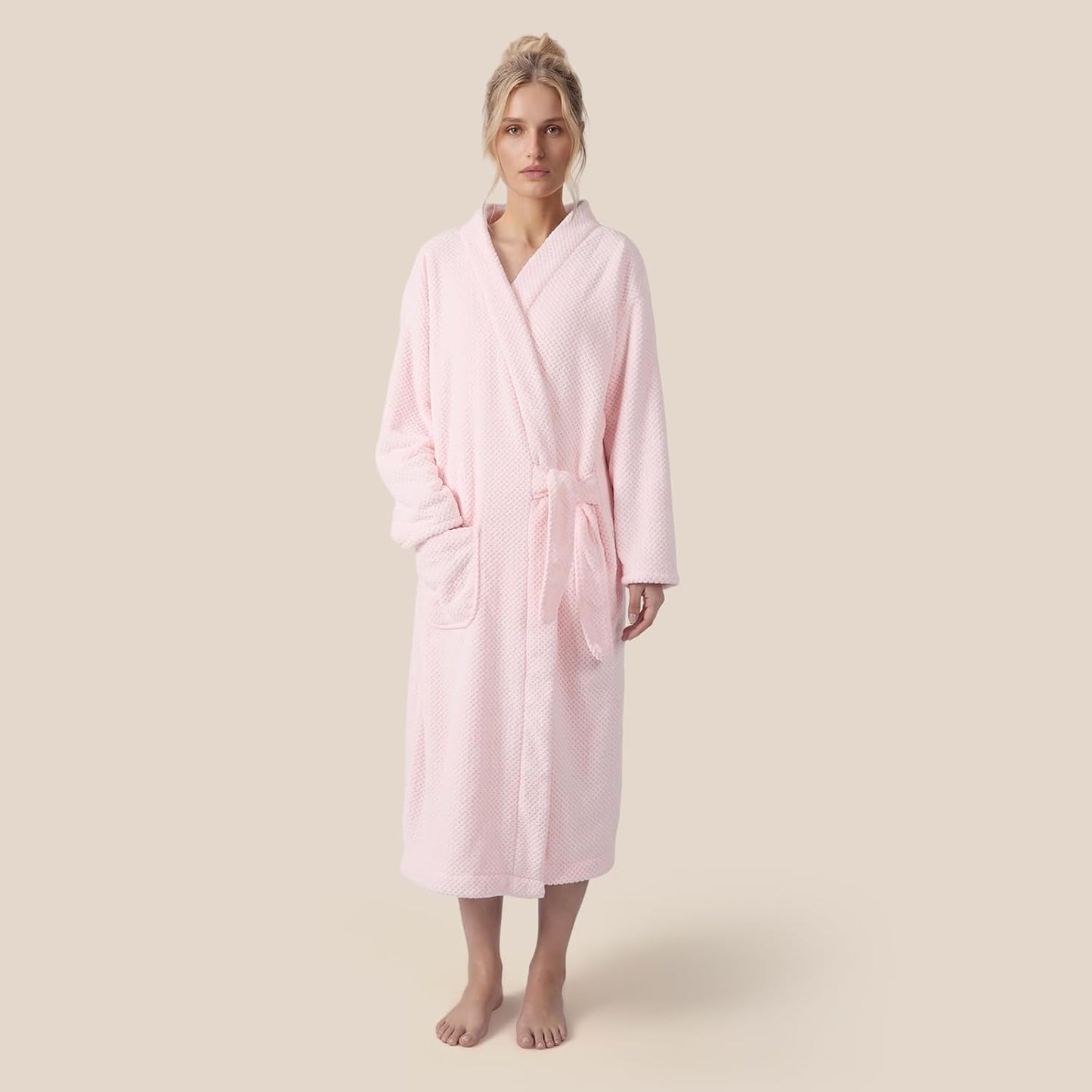 REDKISS Premium Womens Robe, Microfiber Long Bath Robe for Women, Lightweight Soft Women's Bathrobe