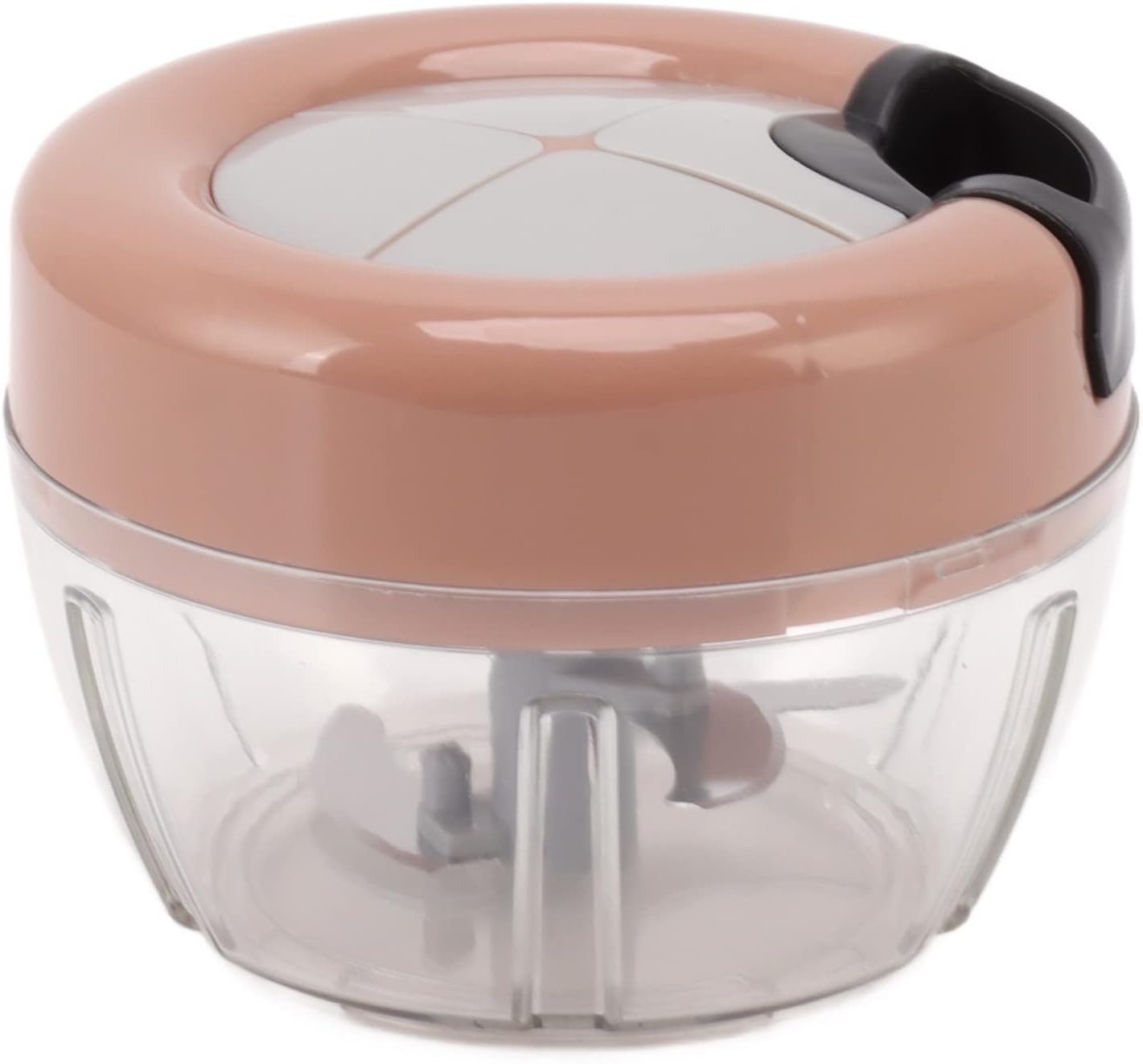 Manual Food Chopper, Durable Stainless Steel Blades for Quick Chopping for Home Kitchen, Pink Grey
