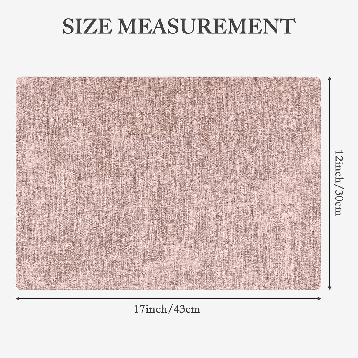 Faux Leather Heat Resistant Placemats Set of 6 – Waterproof Oilproof Wipeable Dining PU Place Mat Easy Clean Table Mats for Kitchen/Dining/Party/Holiday, Pink