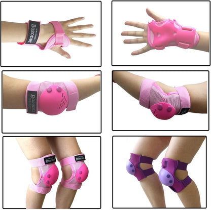 Kids/Youth Knee Pads Elbow Pads Wrist Guards Set for 3-15 Years, Child Protective Gear Set for Roller Skates, Cycling, BMX Bike, Skateboard, Inline Skating, Scooter Riding Sports…