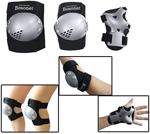 Kids/Youth Knee Pads Elbow Pads Wrist Guards Set for 3-15 Years, Child Protective Gear Set for Roller Skates, Cycling, BMX Bike, Skateboard, Inline Skating, Scooter Riding Sports…