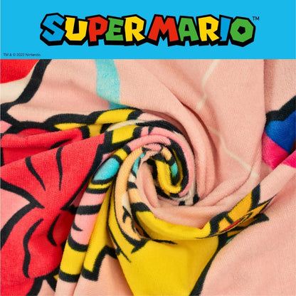 Super Mario Girl Princess Peach Kids Super Soft Cotton Bath/Pool/Beach Towel, 58 in x 28 in, (Officially Licensed Product)