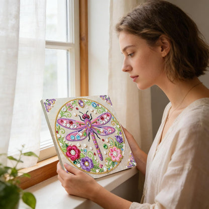 DIY Pearl Painting Kit with Frame Gemstone Pearl Diamond Dots Beads Canvas Art Craft for Adult Beginners Display Perfect All Season Holiday Mother‘s Day Birthday Creative Gift for Her (Pink)