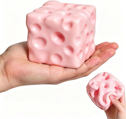 Yellow Squeeze Cheese Squishy - Squeeze Luck Cheese Squishy Skin Soft , Soft Novelty Slow Rising Sensory Cheese Stress & Anxiety Relief Fidget Toys (Pink, M(6cm))