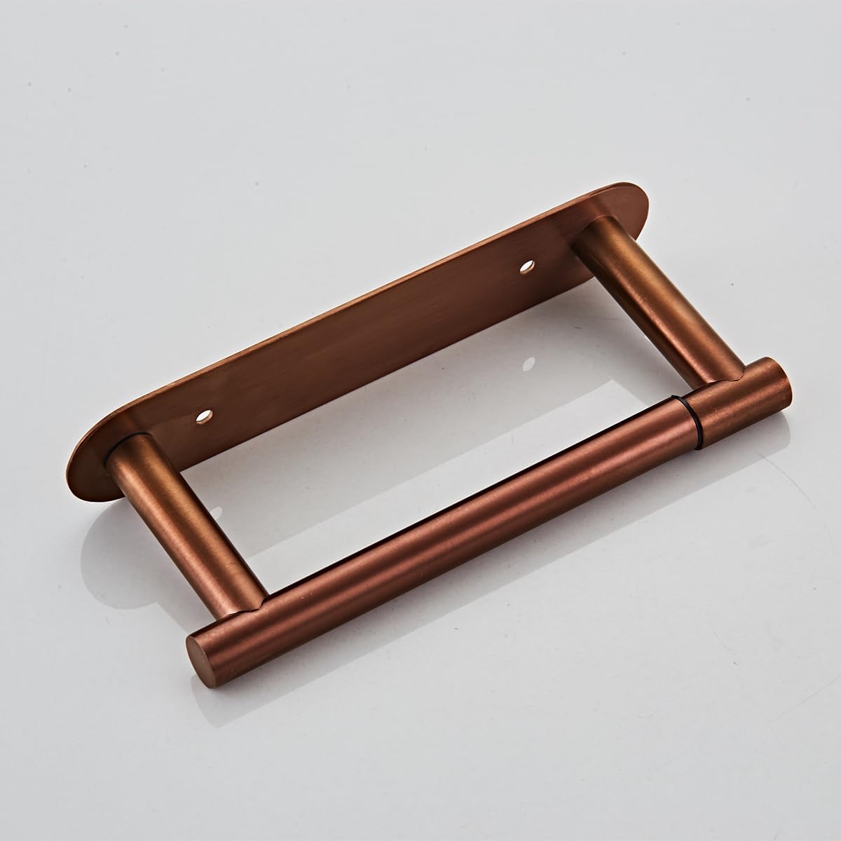 YUET Toilet Roll Holder, Self Adhesive or Screw in Wall Mounted Options, Double Post Pivoting Tissue Roll Holder, Stainless Steel Rustproof Stick On No Drilling Wall Mount for Bathroom, Rose Gold