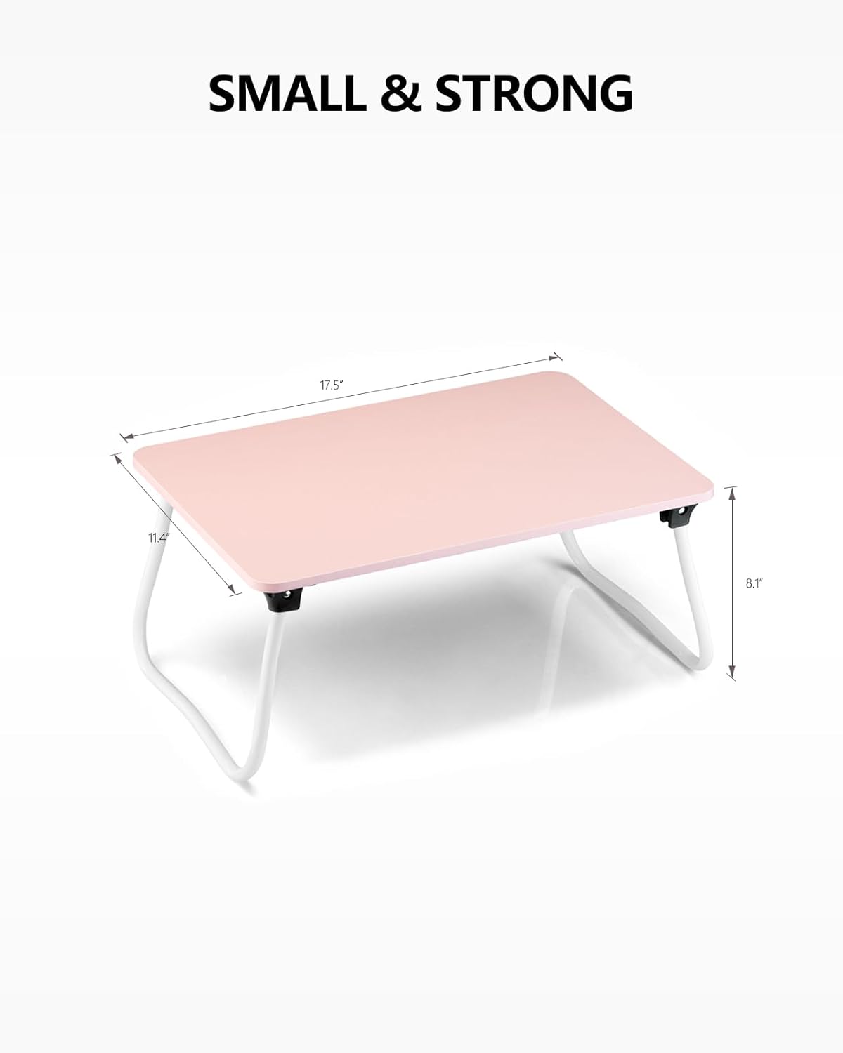 Portable Lap Desk Bed Desk Lap Table Bed Table, Laptop Stand Breakfast Serving Tray, Foldable & Lightweight Mini Table, Lap Tablet Desk for Sofa Couch Floor - - Pink