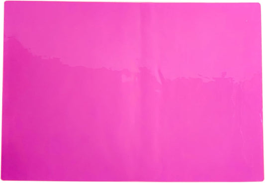 Kasepie Crystal Clear Plastic Placemats Set of 4 - Waterproof & Heat Resistant Vinyl Table Protector, Wipeable Place Mats 17.5x12inch (Pink)