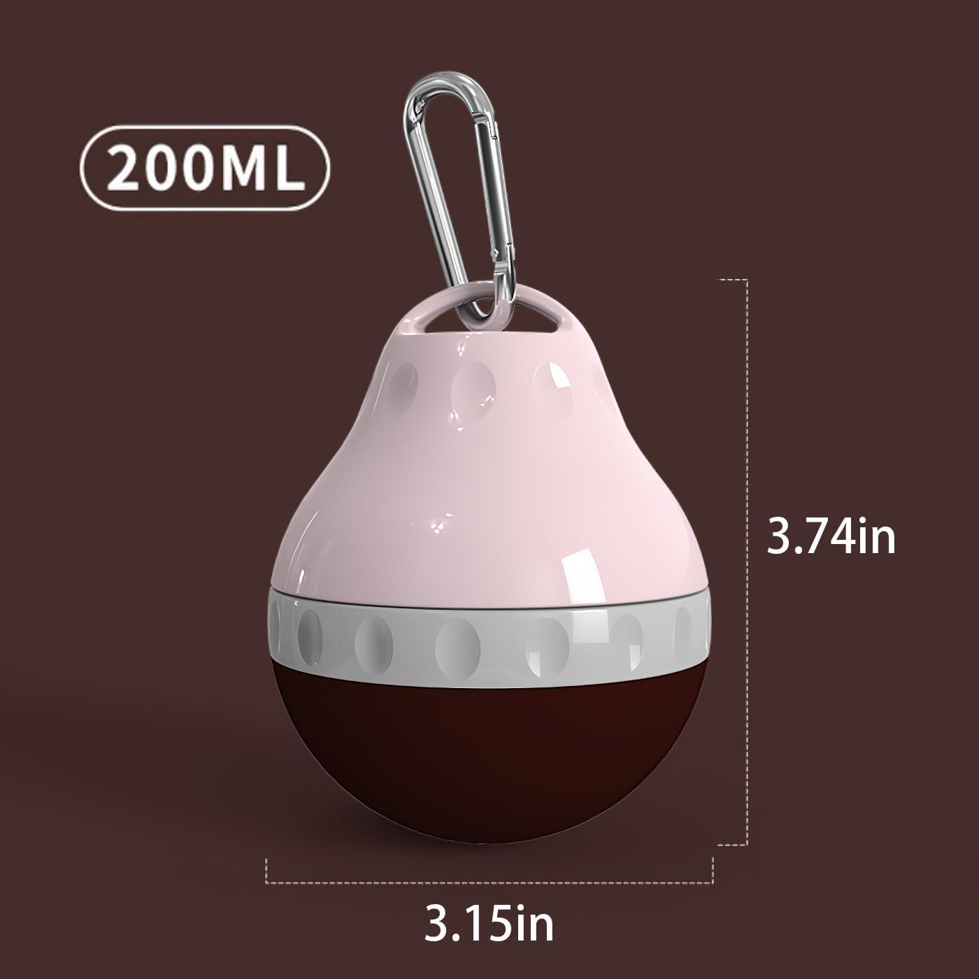 Dog Travel Water Bottle Detachable Bowl Leak Proof Portable ，Silicone Bottle Body，Collapsible and Suitable for Small Pets for Outdoor Walking, Hiking, Travel (Pink, 200ml)