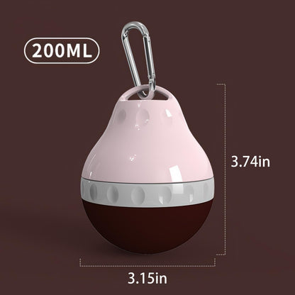 Dog Travel Water Bottle Detachable Bowl Leak Proof Portable ，Silicone Bottle Body，Collapsible and Suitable for Small Pets for Outdoor Walking, Hiking, Travel (Pink, 200ml)