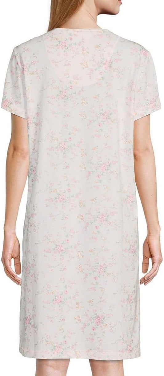 Miss Elaine Women's Print French Terry Short Snap Robe