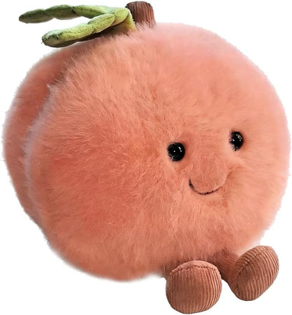 Peach Plush Toy, 4.7" Funny Fruit Plushies, Soft Food Stuffed Animals Kawaii Birthday Gifts for Teen Boys