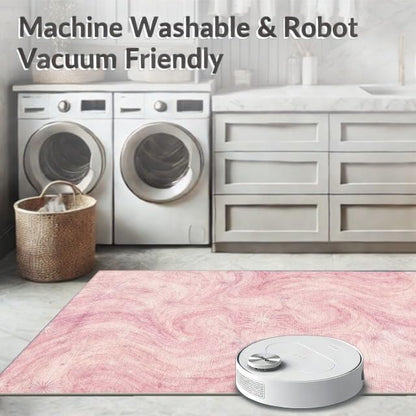 Design&I 4'x6' Machine Wash Ready Abstract Abstract Area Rug, Pastel Chair-Friendly & Snag-Free Skid-Resistant Medium Carpet for Home Office, Gaming Room, Under Desk | 2117031