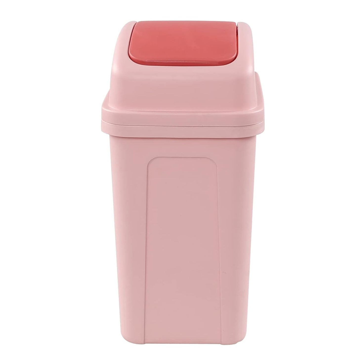 1.8 Gallon Small Garbage Can with Swing Lid, Plastic Swing-top Trash Can, Pink