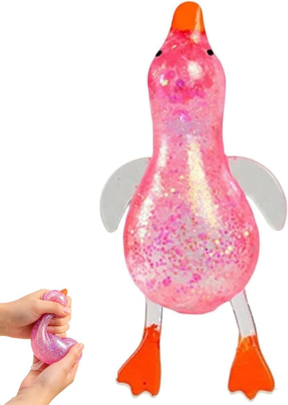 Cute Duck Squishy Sugar Stress Ball,Soft Duck Stress Relief Sugar Ball Toys and Moldable Slow Rise Relaxing Sensory Fidget Stress (Pink)