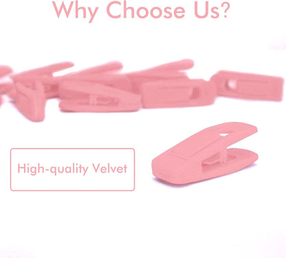 Trgowaul Blush Pink Velvet Hangers Clips, Pants Hangers Velvet Clips, Strong Finger Clips Perfect for Thin Velvet Hangers (20 Pcs, Blush)