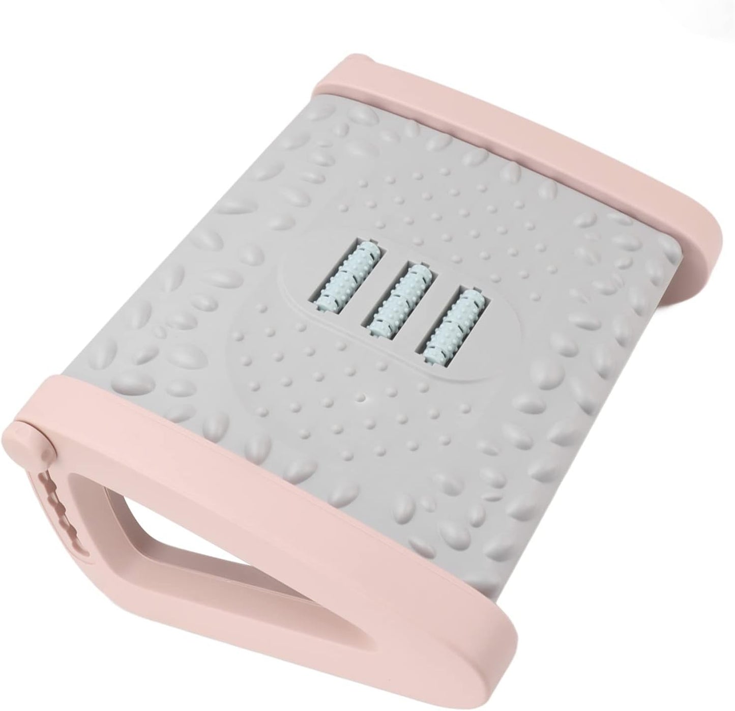 FILFEEL Ergonomic Under Desk Footrest with Texture and Roller for (Pink)