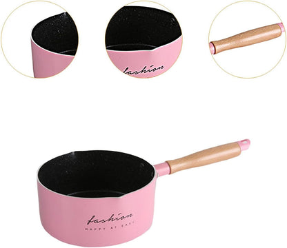 predolo Lightweight Cooking Pot for Milk and Butter, Ideal for Outdoor Use, Pink