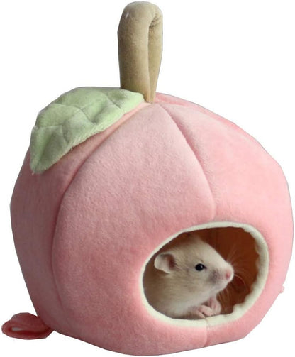 ANIAC Pet Winter Hanging Fruit House Hammock Warm Bed Nest Accessories for Hamster Guinea Pig Hedgehog Chinchilla Hamster and Small Animals (Pink)