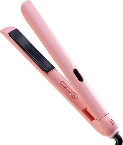 Professional Hair Straightener, Titanium Flat Iron with LCD Display, MCH Hot Plate, 360° Rotating Cord, Fast Heat Up, 2-in-1 Straightening and Curling (Light Pink)