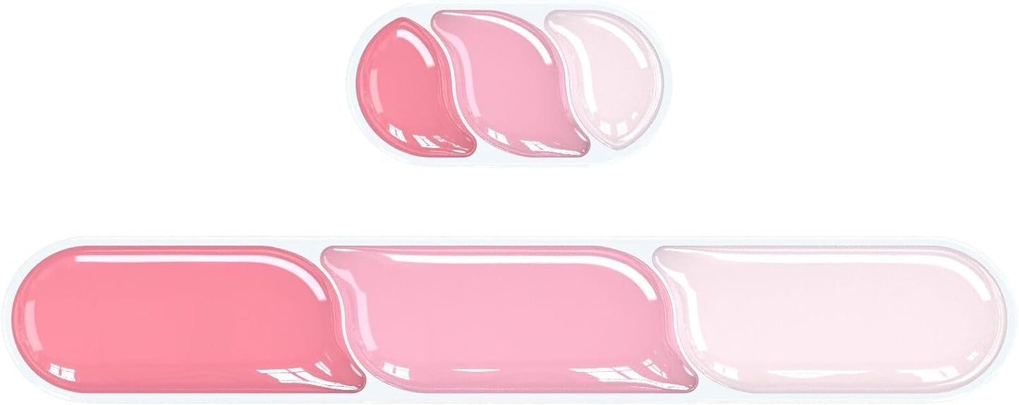 Ergonomic Keyboard Wrist Rest, Gel Wrist Rest for Keyboard and Mouse, Wrist Support and Keyboard Pad for Typing Pain Relief, Anti-Slip Base, Suitable for Office, Laptop, Computer, Gaming (Pink)