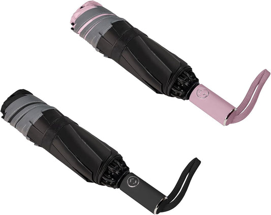 BAODINI Inverted UV Umbrella for Rain and Sun Medium Size UPF 50+ Rverse Compact Umbrella Auto Open Close