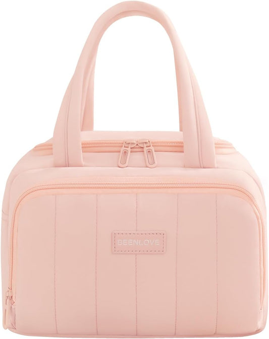 Lunch Box for Women 7L Soft Insulated Lunch Bag Reusable Leakproof Lunch Cooler for Work Meal Picnic Hiking Camping Pink