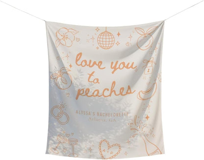 Peach Bachelorette Party Banner Savannah Georgia Bridal Shower Backdrop Decorations Rustic Peach Theme Photo Prop Personalized Engagement Party Supplies for Bride Wedding Decoration Reusable