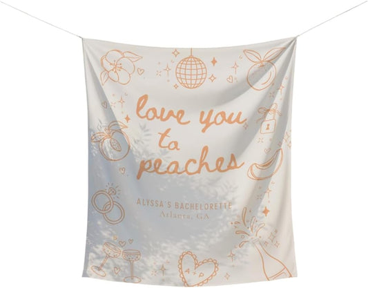 Peach Bachelorette Party Banner Savannah Georgia Bridal Shower Backdrop Decorations Rustic Peach Theme Photo Prop Personalized Engagement Party Supplies for Bride Wedding Decoration Reusable